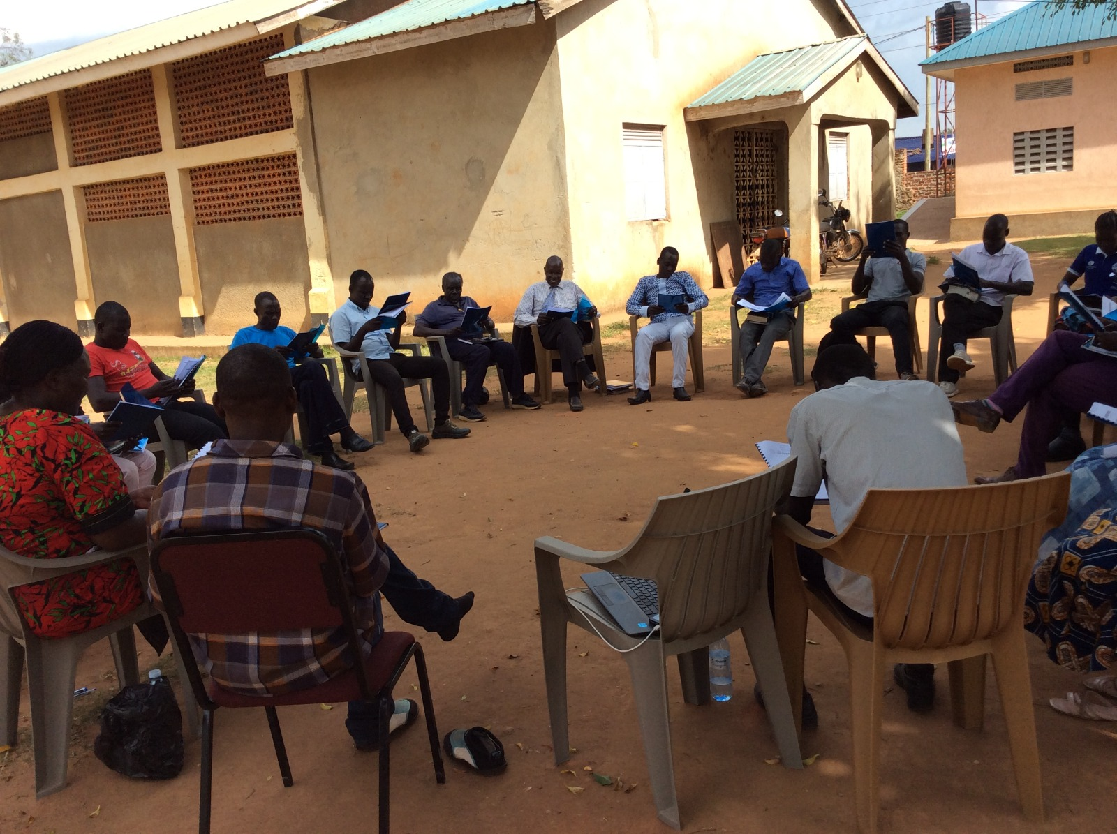 Church leaders in an outdoor CCMP meeting